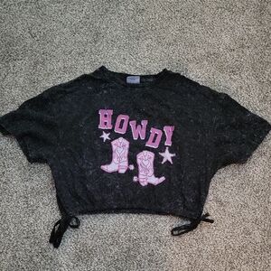 Black 'Howdy' Graphic T-Shirt